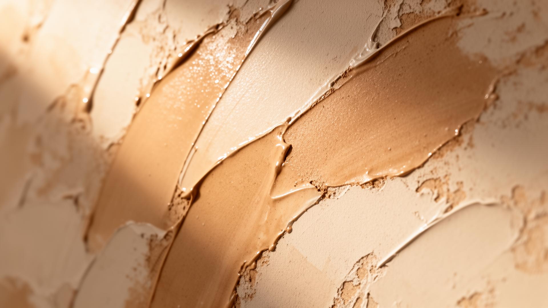 Hand-troweled Venetian plaster wall in warm sand tones
